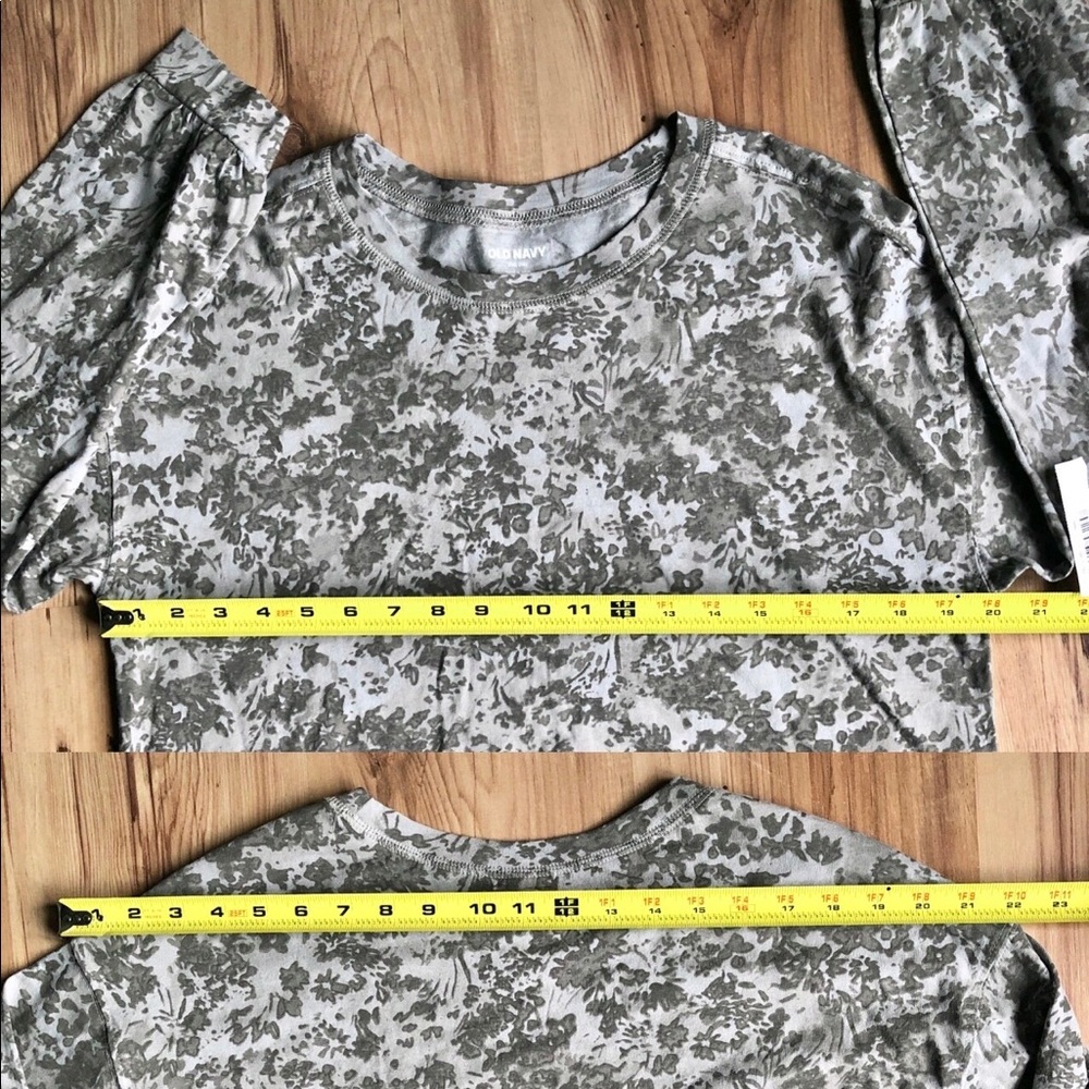 NEW Vintage Printed Cropped Long Sleeve T Shirt Gray XXL Girl’s OLD NAVY - Picture 5 of 12